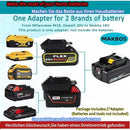 2 x DM18M Battery Adapter for Dewalt for Milwaukee to for Makita Battery, Adapter for Makita Power Tools, with USB Charge