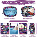 Beach Bag for Women,VASCHY Lightweight Large Water Resistant Sandproof Fold-able Packable Pool Tote Bag w Zipper/Pockets for Vacation Purple Flamingo