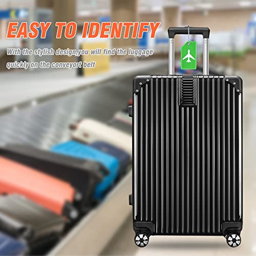 Staiko 5 Pcs Silicone Luggage Tags with Name ID Card and Stainless Steel Loop,Travel Bag Tags Suitcase Labels Perfect to Quickly Spot Luggage Suitcase