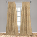 Ambesonne Egyptian Print Window Curtains, Hieroglyphs Grunge Pattern on Stripes Archeology History Language, Lightweight Decorative Panels Set of 2 with Rod Pocket, 56" x 84", Sand Brown Black