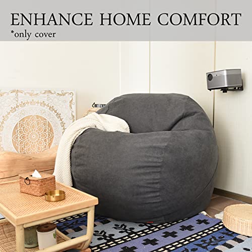 YuppieLife Durable Bean Bag Chair Cover, 4Ft Sack, Dark Grey (No Filler)