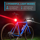 Vont USB Rechargable Bike Light Set Ultra Bright Front Back Illumination The Only LED Bicycle Light You'll Need. Long Battery Life IPX4 Water Resistant 4 Different Modes