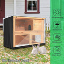 Tophomer Rabbit Hutch Cover 48" Universal Double Decker Hutch Cover for Guinea Pig Rabbit Hutches Dustproof Windproof Waterproof Hutch Cover Black