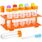 Weewooday 12 Pieces Jumbo Test Tubes with Stand Set, Primary Science Including 5 Pieces Jumbo Test Tubes, 6 Pieces Liquid Droppers Silicone and 1 Piece Storage Stand, Multi-Color, Ages 3 and Above