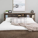 Prepac Salt Spring Rustic King Headboard with Bookcase, Farmhouse Bookcase Style Headboard for King Size Beds 11" D x 81.5" W x 43" H, Drifted Gray, DSH-8445