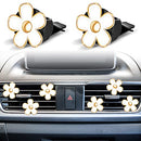 6 Pcs Daisy Flower Air Vent Clip Air Conditioning Outlet Clip Car Air Freshener Clip Charm Car Inter Decor Accessories (White,3 cm, 3.3 cm)