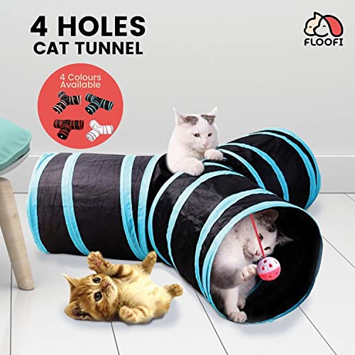 Floofi Cat Tunnel, Cat Tunnels for Indoor Cats, Kitty Toys, Cat Tube, Rabbit Tunnel, Dog Tunnel, Bunny Tunnel, Cat Play Tunnel, Cat Tunnel Toy, Cat Tubes and Tunnels (Red)