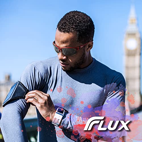 Flux AVENTO Polarized Sports Sunglasses UV400 Protection with Anti-Slip Function and Lightweight Frame - for Men and Women when Driving, Running, Baseball, Golf, Casual Sports (BLK)