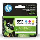 HP 952 Cyan, Magenta & Yellow Original Ink Cartridges, 3 Cartridges (N9K27AN)