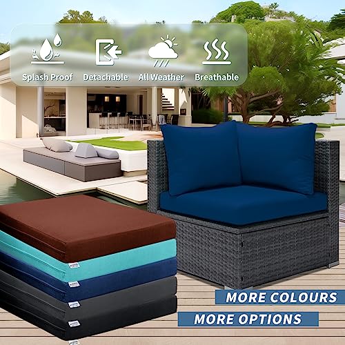 FINCATI 14Pack Patio Cushion Covers Replacement,Outdoor Patio Sectional Cushion Covers,27x27 inch Outdoor Sofa Replacement Cushions Covers for Furniture Seat Chair Pillow,Only Cover Navy Blue