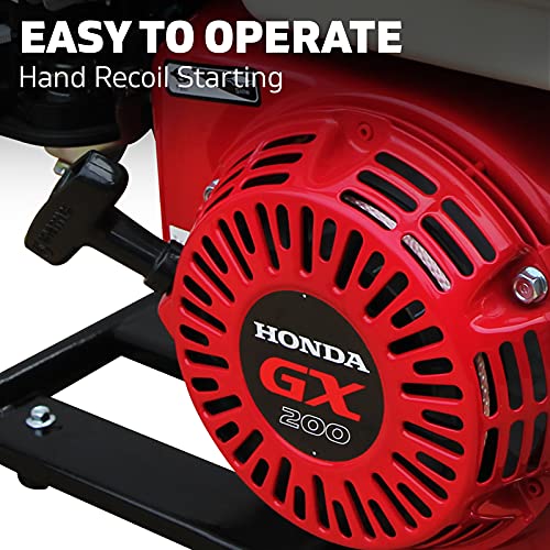 Black Eagle 2" Twin Impeller High Pressure Water Pump - 6.5HP Genuine HONDA GX200 Engine - Heavy-duty Petrol Fire Fighting High Flow Water Transfer Pump with Superior Reliability - 115m Pump Lift