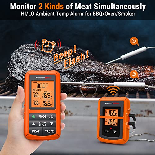ThermoPro TP20 Wireless Remote Digital Cooking Food Meat Thermometer with Dual Probe for Smoker Grill BBQ Thermometer