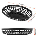 SINJEUN 60 Pack 9 x 5.7 x 1.6 Inch Black Fast Food Baskets, Plastic Oval Fast Food Basket, Fast Food Serving Baskets for Fries, Hot Dog, Burgers, Sandwiches, Bread, Kitchen and Restaurant Supplies