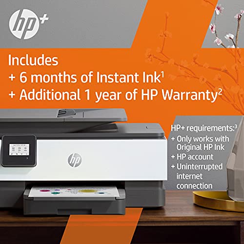 HP OfficeJet 8012e All in One Colour Printer with 6 Months of Instant Ink with HP+, Black/White