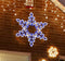 LAMPHOME [Large 25"x22" Twinkle 1248 LED Snowflake Neon Motif Super-Bright White and Blue LEDs Outdoor Christmas Decoration with 11 Functions and Timer Waterproof for Outdoor Home Party Wall Hanging