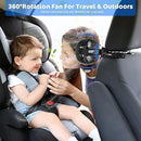 Stroller Fan with Flexible Tripod Clip on, Mini Portable Fan USB Rechargeable Battery Operated, Small Personal Handheld Fan Cooling for Bed, Car Seat, Travel, Camping