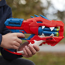 Nerf DinoSquad Raptor-Slash Dart Blaster, 6-Dart Rotating Drum, Slam Fire Action, 6 Official Nerf Elite Darts, Velociraptor Dinosaur Design