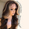 BlackSwern Honey Blonde Ombre Lace Front Wig, Body Wave Highlight Lace Front Wigs Pre-plucked, Long Layered Wig with Curtain Bangs, Glueless Lace Wig for Black Women, 4/27 Highlights