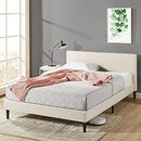 Zinus Nelly Classic Home Queen Bed Frame Fabric Upholstered Platform - Beige