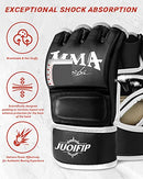JUOIFIP Martial Arts Bag Gloves, Kickboxing Gloves for MMA Gloves for Men & Women Black