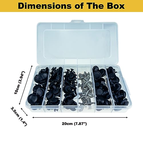 FOUNDCOOL 105pcs-10 Types Universal Car Trim Clips Retainers Panel Push-Type Pins Rivets Fasteners Replacement Molding for Cars Trucks SUVs Bumper Door Fender Engine Cover Removal Tools