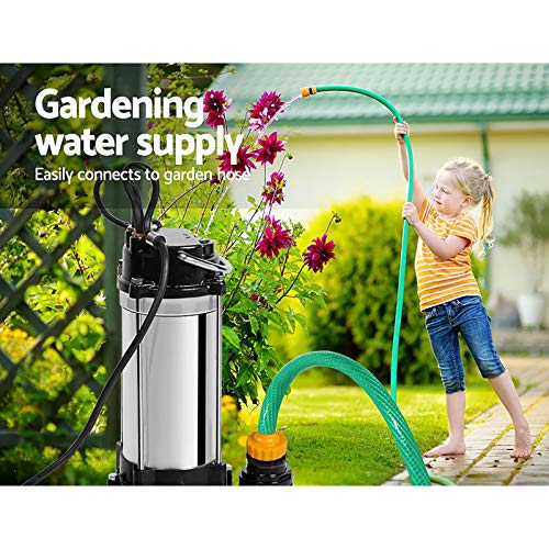 Giantz Submersible Water Pump, 2000W 2.7HP Electric Sump Dirty Sewage Pumps Controller Irrigation Pool Pond Garden Home Farm Adjustable Fully Automatic Anti-rust Black