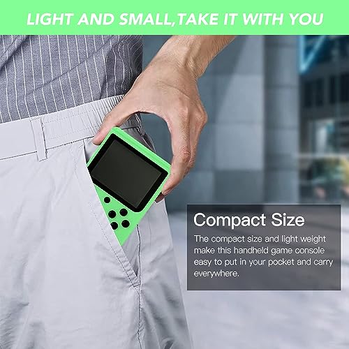 PTEROMYS Retro Handheld Game Console with 500 Classical FC Games-2.8 Inches Screen Portable Video Game Consoles (Game-Green)