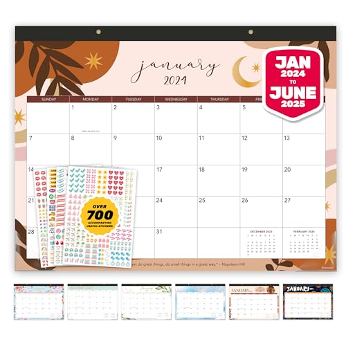 18 Months Desk Calendar - Desk Calendars 2024-2025, Desktop Calendar 2024, Desk Calendars, Desk Calender, Desk Calander for Desk Pad Calendar, Office Desk Calendar Pad, Monthly Desk Calendar