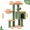 MeowSir Cat Tree Cute Tower Cactus Scratching Post with Large Top Perch Comfy Hammock Private Condo Fully Natural Sisal and Dangling Bell Ball for Indoor Cats- Khaki Green Khaki (YL-MSCT36XRZ10GN-US)