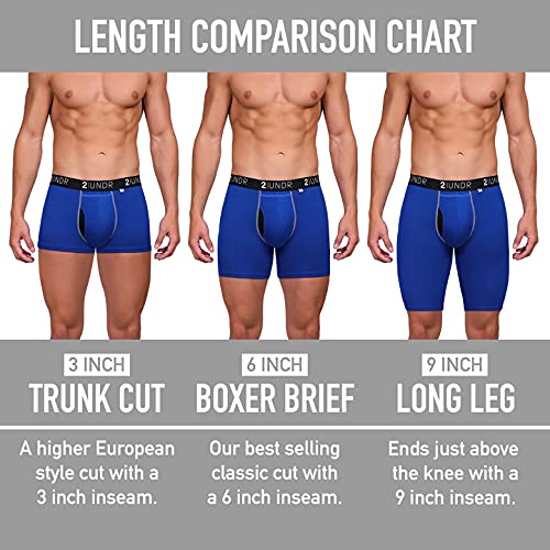 2UNDR Men's Flow Shift 9" Long Leg Underwear, White, Small