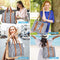 Lekebobor Canvas Tote Bag for Women Large Capacity Tote Purses Crossbody Shoulder Handbag for Work School Travel, Striped