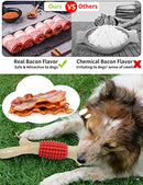 SCHITEC Dog Chew Toy for Aggressive Chewers, Tough Big Nylon & Rubber Teething Stick with Real Bacon Flavor for Large Medium Breed