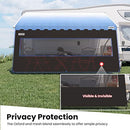 KING BIRD RV Awning Shade Screen, 8' x 11'3'', Extended 600D Top with Splicing Black Mesh Sunshade Blocks Sunlight, Improves Shadow and Privacy. Camper Trailer Shade Screen for Awnings