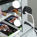 (L22.83 X H18.28cm ) - AMST Hollywood Vanity Mirror with Lights, Dimmable 12pcs LED Bulbs with 3 Colour Tones, Touchscreen Makeup Mirror with USB Port, Lighted Tabletop Vanity Mirror, White(L22.83 X H17.13cm )