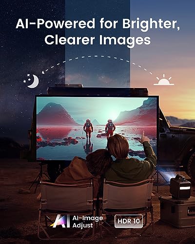 NEBULA by Anker Mars 3 Outdoor Portable Projector, 1000 ANSI Lumens, 1080p, 40W Speaker, Up to 5 Hours, Autofocus, Keystone Correction, 200 Inches Image, Support 4K Projector with WiFi and Bluetooth