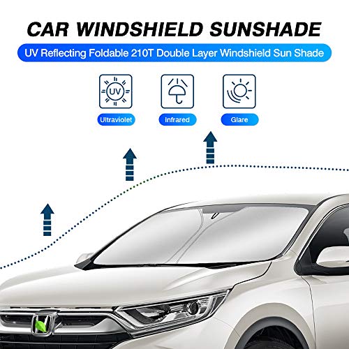 KUST Windshield Sun Shade Blocks UV Rays Sun Visor Protector Foldable Sunshade for Honda CRV CR-V 2017 2018 2019 2020 2021 Keep Your Car Cooler