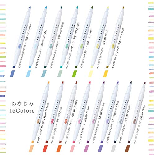 Zebra Highlighter Mildliner, 5 Bright Color Set (WKT7-5C-HC)