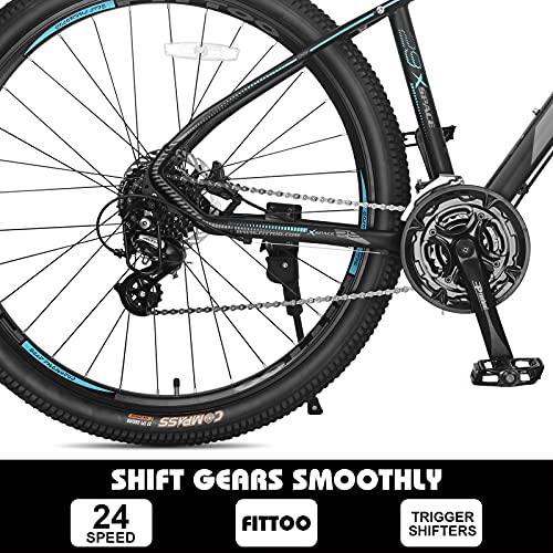 FITTOO Xspace 29'' Unisex Mountain Bike - 24 Speed - Aluminum Frame - Lightweight - 4 Colour Options (Blue/Black)