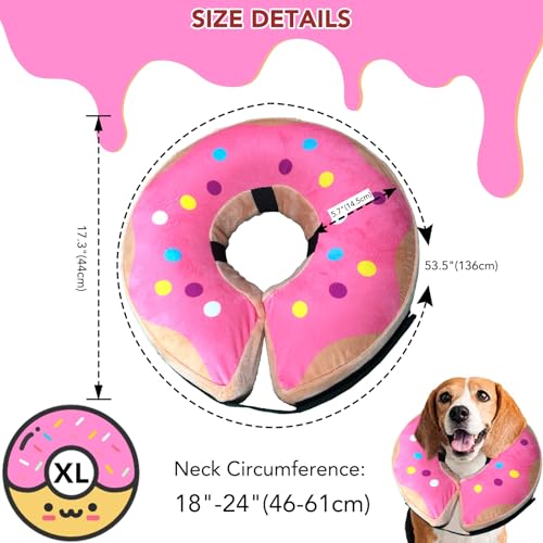 KIKNIN Inflatable Dog Cone Collar for Large Medium Small Dogs Protective Cat Dog Neck Donut Collar Soft Recovery Pet Cone Prevent from Biting & Scratching, Comfy Adjustable Recovery Pillow Collar