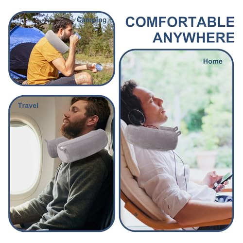 ZOYLEE Twist Memory Foam Travel Pillow Neck,Chin,Shoulder,Lumbar and Leg Support for Adult Airplane Traveling,Bus,Train and Office (Blue)