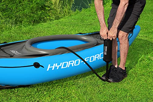 Bestway Hydro-Force Cove Champion | 1 Person Inflatable Kayak Set with Hand Pump, Paddles, Carry Bag, Blue, Blue, Grey, 275 x 81 x 45 cm