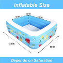 Kiddie Pool, 185cm × 148cm × 56cm Inflatable Pool with Inflatable Soft Floor, Cool Summer Swimming Pool for Kids and Family, Blow Up Pool for Backyard, Garden, Indoor, or Outdoor