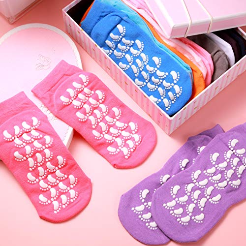 14 Pairs Grip Socks Non-Slip Yoga Socks with Grips Non Slip Skid Sticky Grippers Socks for women men Yoga, Pilates, Barre