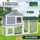 Advwin Rabbit Hutch Chicken Coop Waterproof Bunny Cage Outdoor Large Pet House 145.5x45x85cm