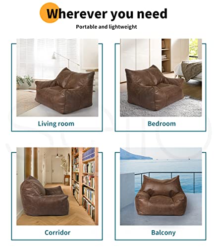 Marlow Bean Bag Chair Cover PU Indoor Home Game Lounger Seat Lazy Sofa Large