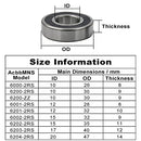 AcbbMNS 10 Pack 6200-2RS Ball Bearing 10x30x9mm Rubber Sealed Ball Bearing Deep Groove for Skateboards Inline Skate Scooter Roller (6200-2RS 10x30x9mm)