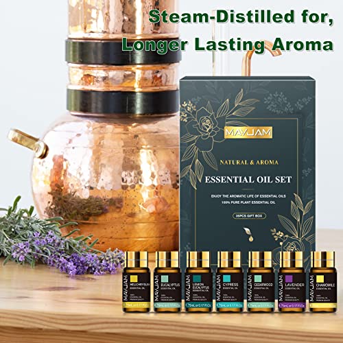 MAYJAM 35x5ML Essential Oil Set, Pure Essential Oils for Diffusers Massage DIY, An Ideal Essential Oils Gift Set for Any Occasion