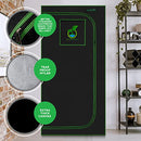 SereneLife Medium Hydroponic Grow Tent Garden-36'' x 36'' x 72'' Indoor Plant Growing System w/Durable Reflective 600D Mylar,Observation Window-Includes Removable Floor Tray,Pole Shelf