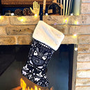 Spirit Nest Witchy Décor Big Pagan Yule Black Christmas Stocking Christmas Decorations Wiccan Motifs White Faux Fur Blessed Be