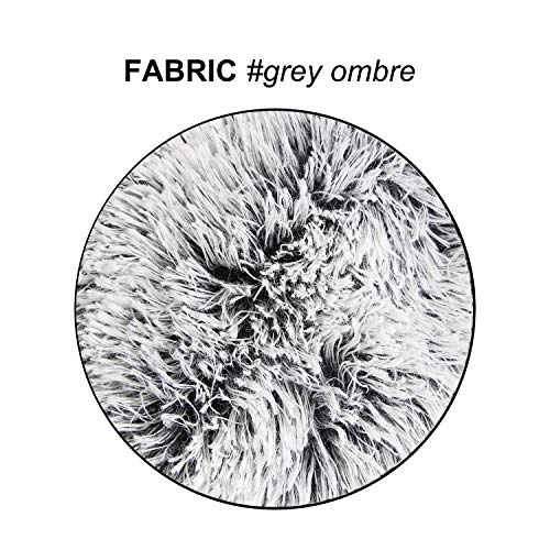 Uhomy Home Decorative Luxury Series Super Soft Faux Fur Pillow Cover Cushion Case for Sofa Bedding Chair Car Gray Ombre 12x20 Inch 30x50 Cm, Single